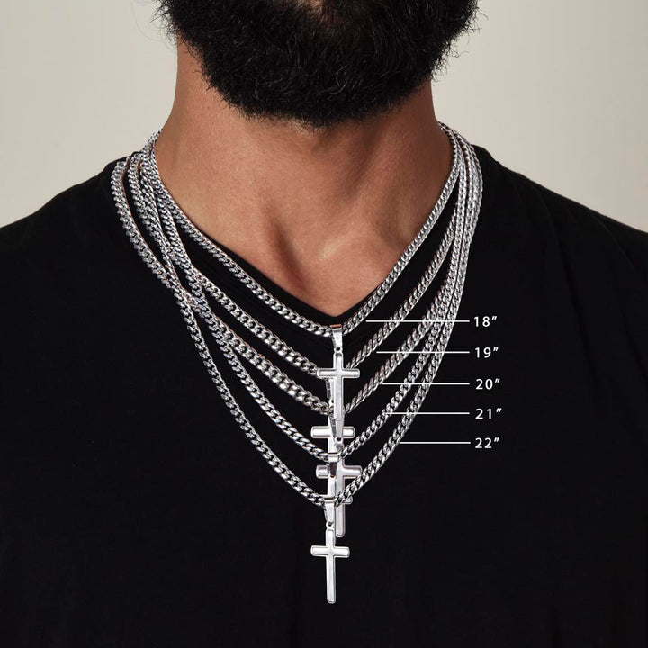 Faith Cross Cuban Link Necklace – Gift for Him