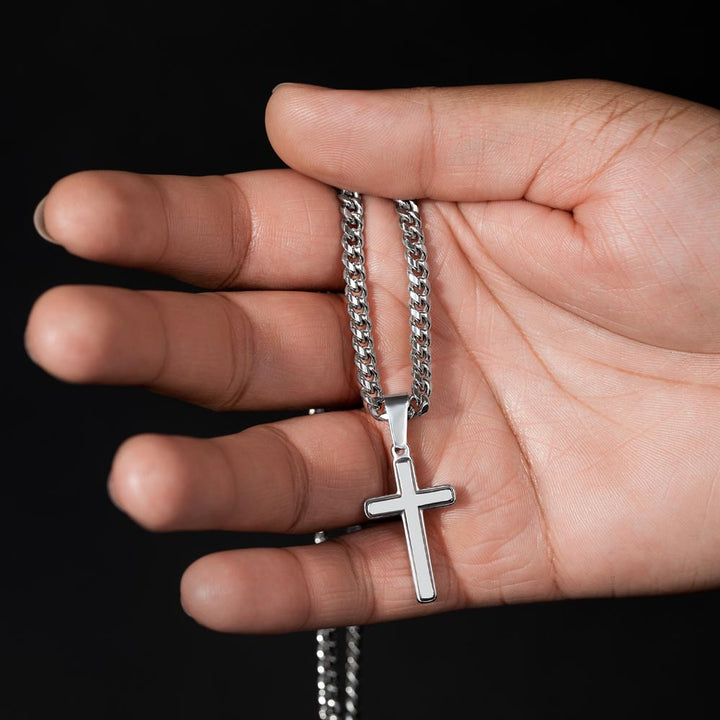 Faith Cross Cuban Link Necklace – Gift for Him