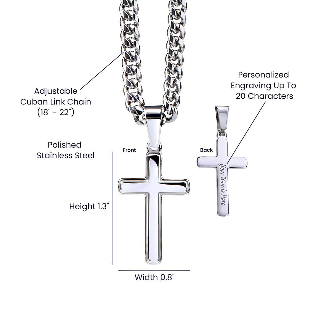 Faith Cross Cuban Link Necklace – Gift for Him