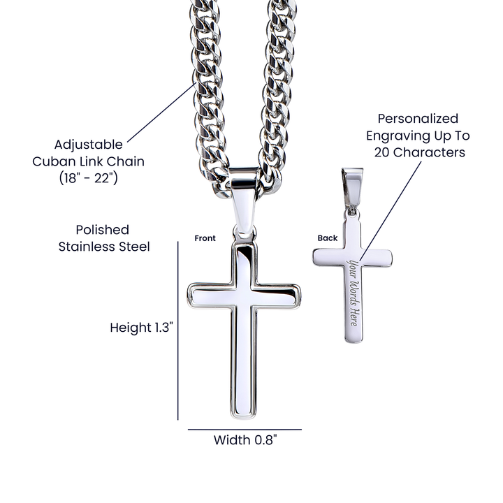 Faith Cross Cuban Link Necklace – Gift for Him