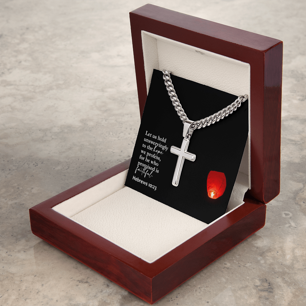 Faith Cross Cuban Link Necklace – Gift for Him