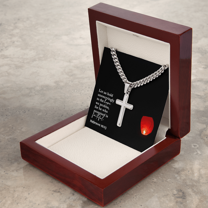 Faith Cross Cuban Link Necklace – Gift for Him
