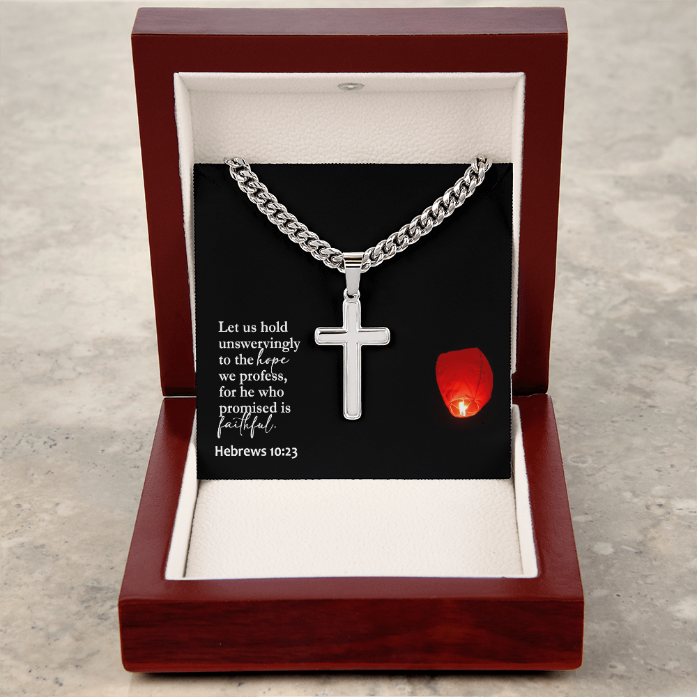Faith Cross Cuban Link Necklace – Gift for Him