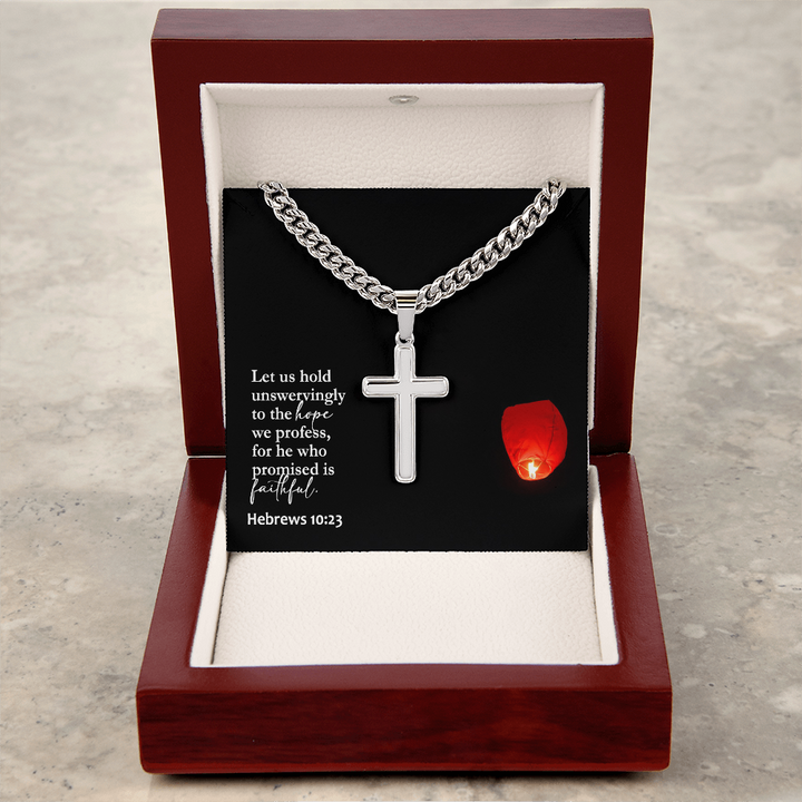 Faith Cross Cuban Link Necklace – Gift for Him