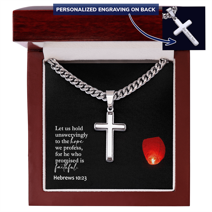 Faith Cross Cuban Link Necklace – Gift for Him