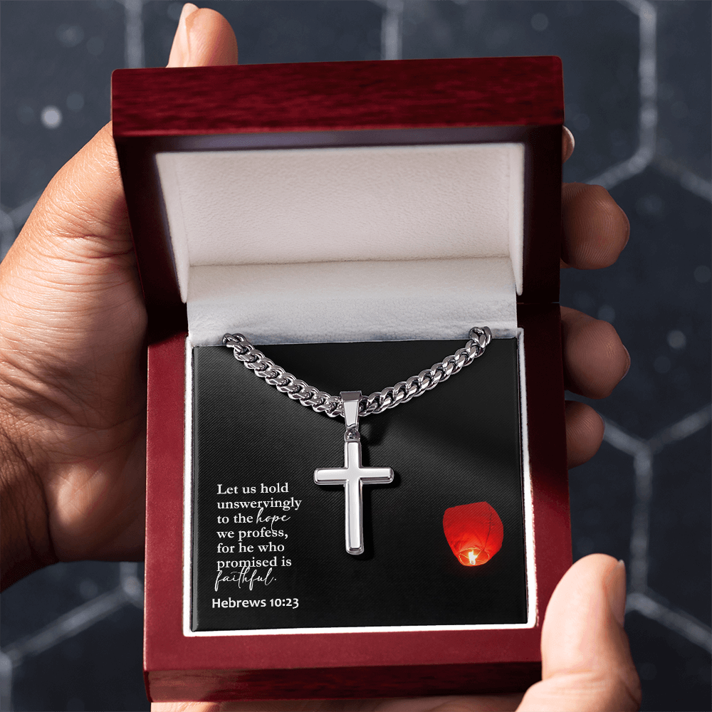 Faith Cross Cuban Link Necklace – Gift for Him