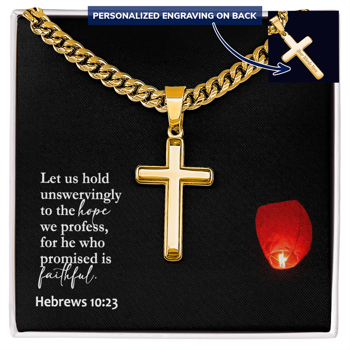 Faith Cross Cuban Link Necklace – Gift for Him