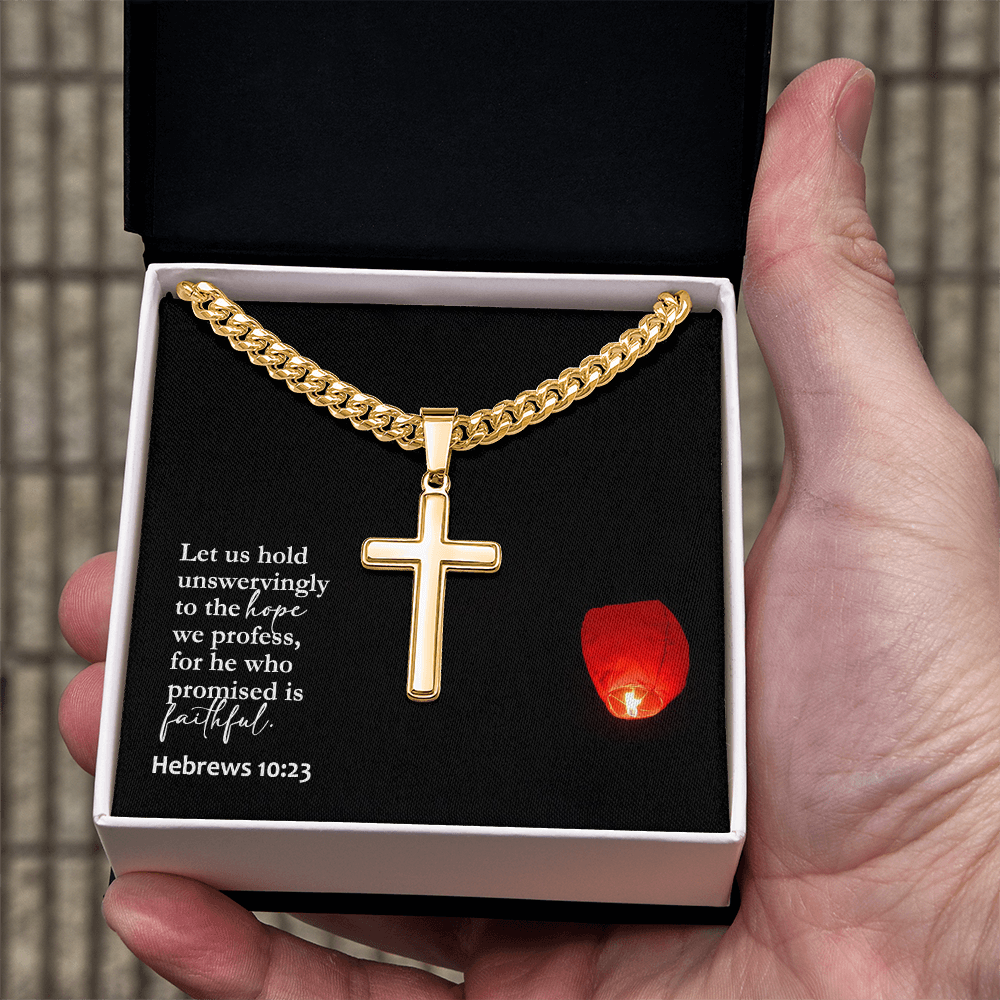 Faith Cross Cuban Link Necklace – Gift for Him