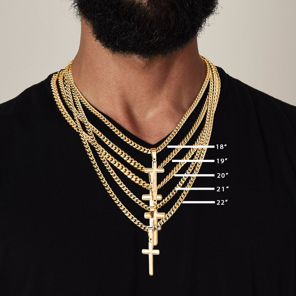 Faith Cross Cuban Link Necklace – Gift for Him