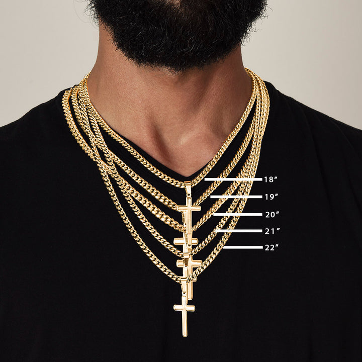 Faith Cross Cuban Link Necklace – Gift for Him