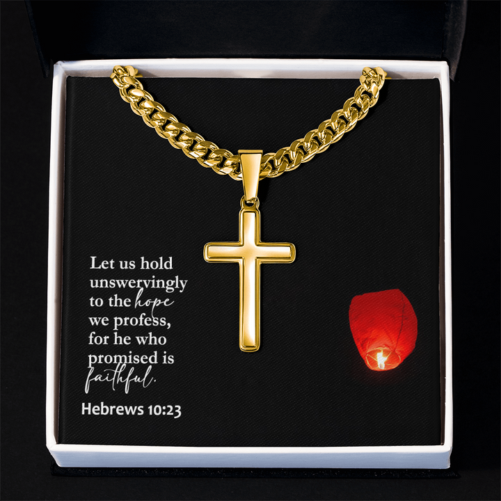 Faith Cross Cuban Link Necklace – Gift for Him
