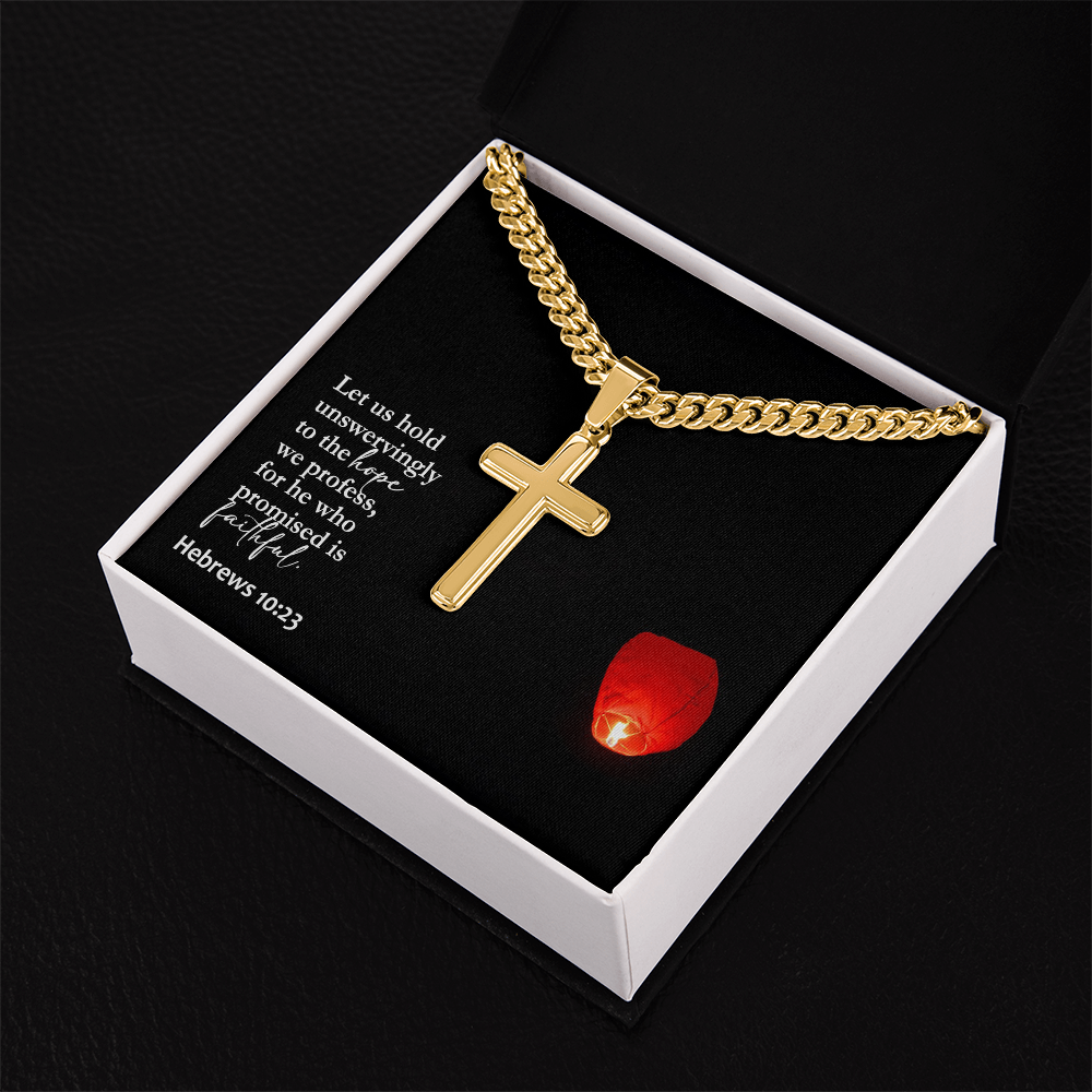 Faith Cross Cuban Link Necklace – Gift for Him