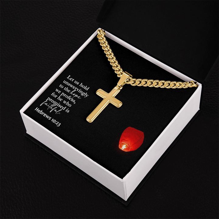 Faith Cross Cuban Link Necklace – Gift for Him