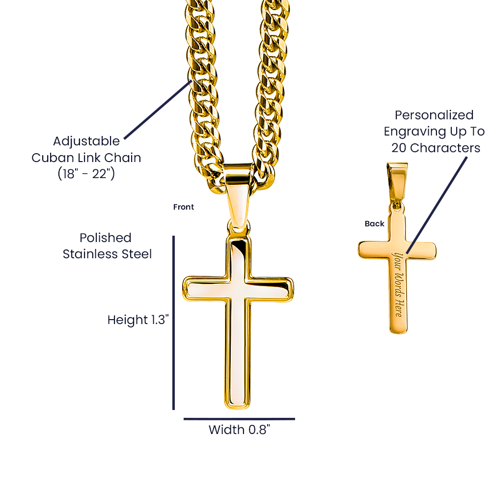 Faith Cross Cuban Link Necklace – Gift for Him