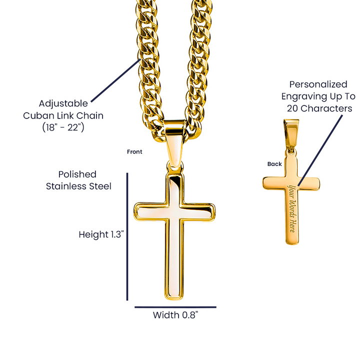 Faith Cross Cuban Link Necklace – Gift for Him