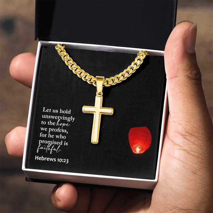 Faith Cross Cuban Link Necklace – Gift for Him