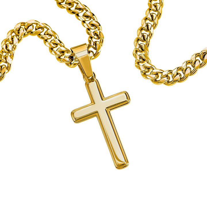 Faith Cross Cuban Link Necklace – Gift for Him