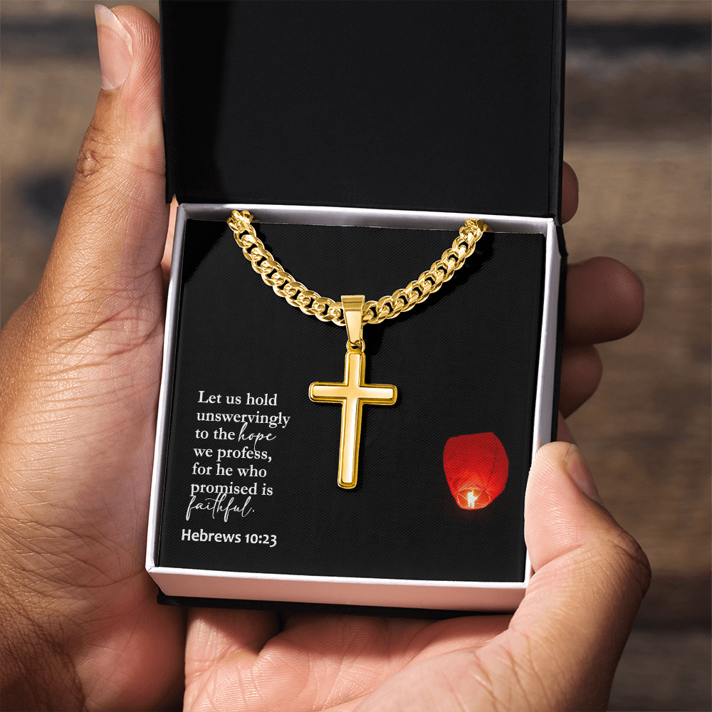 Faith Cross Cuban Link Necklace – Gift for Him