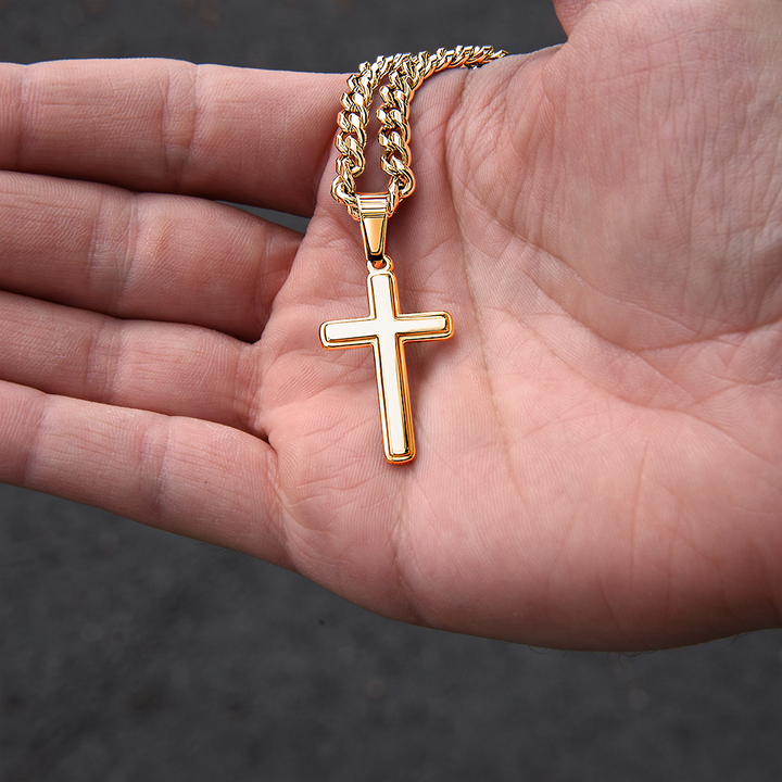 Faith Cross Cuban Link Necklace – Gift for Him