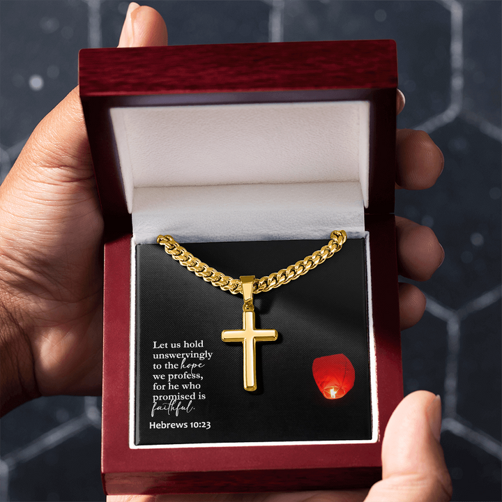 Faith Cross Cuban Link Necklace – Gift for Him