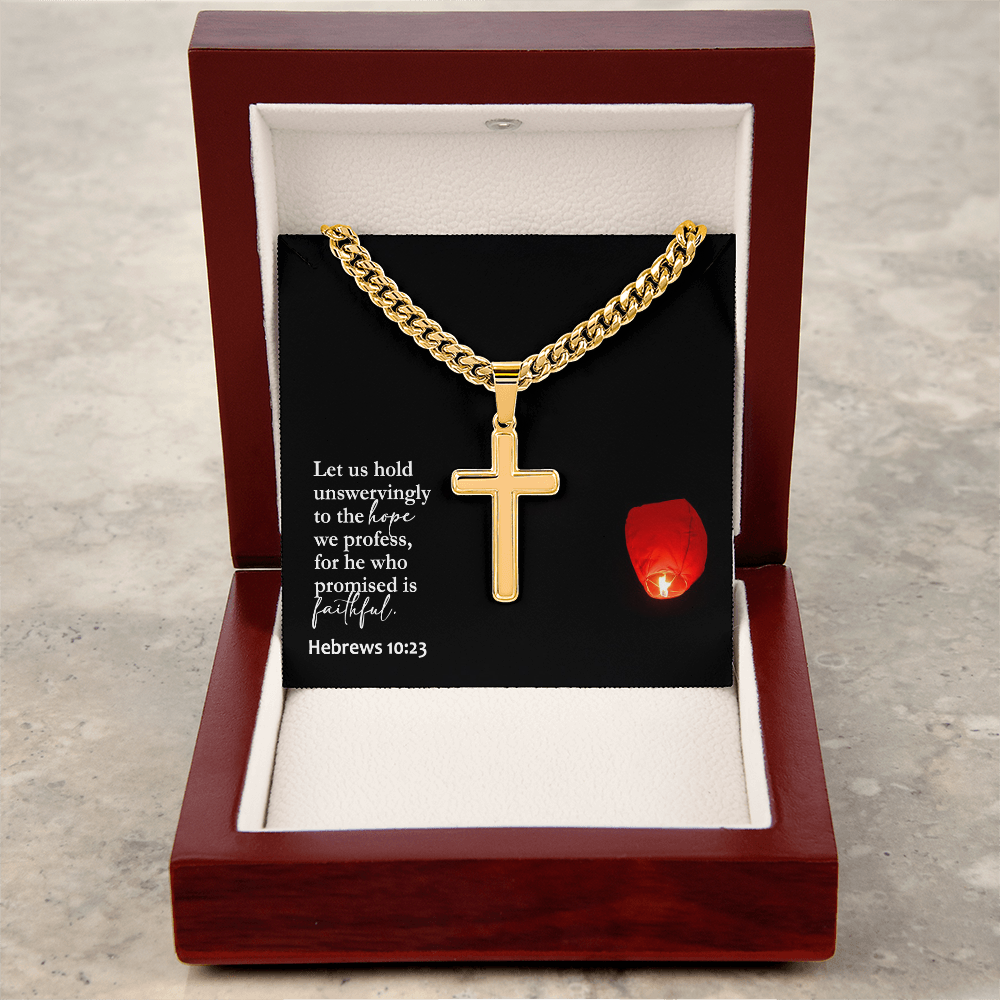 Faith Cross Cuban Link Necklace – Gift for Him