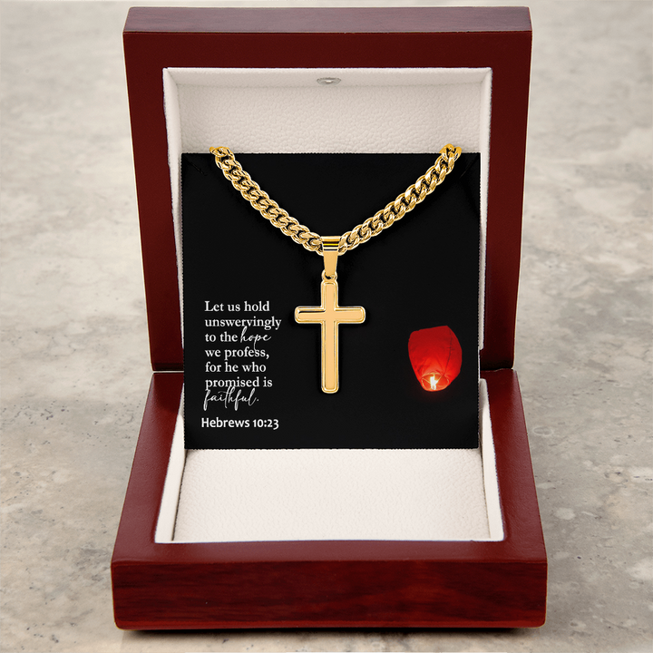 Faith Cross Cuban Link Necklace – Gift for Him