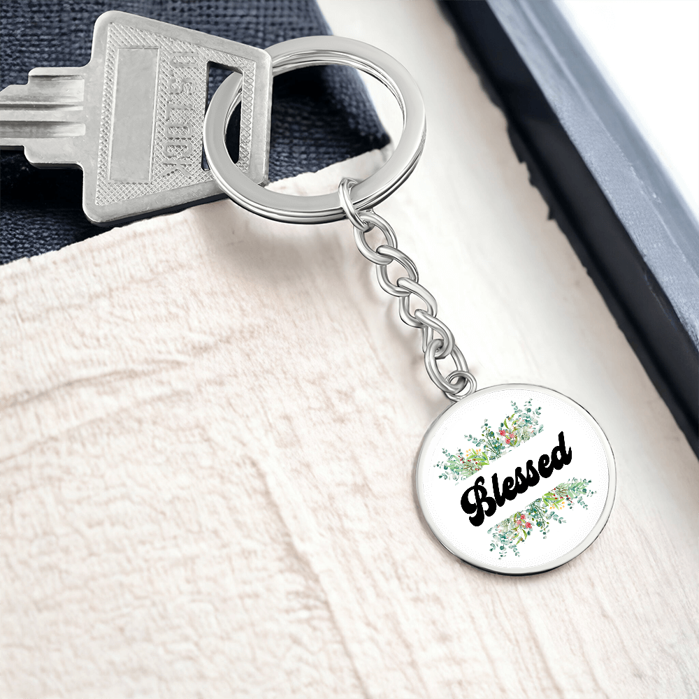 Blessed Graphic Circle Keychain – Gift for Her - Gift for Him