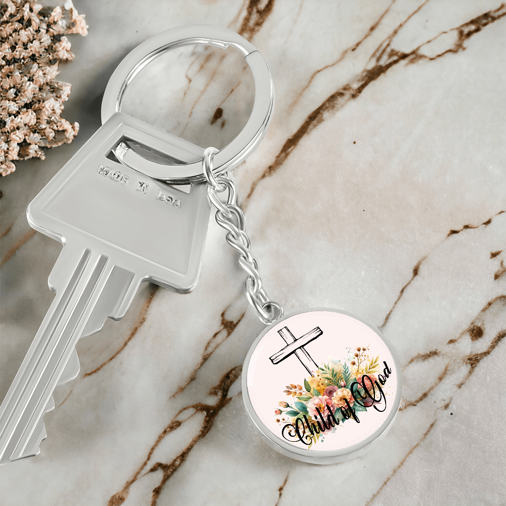 Child Of God- Graphic Circle Keychain - Gift for Her
