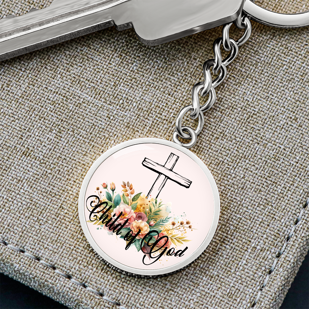 Child Of God- Graphic Circle Keychain - Gift for Her