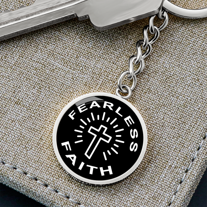 Fearless Faith Graphic Circle Keychain – Gift for Her - Gift for Him