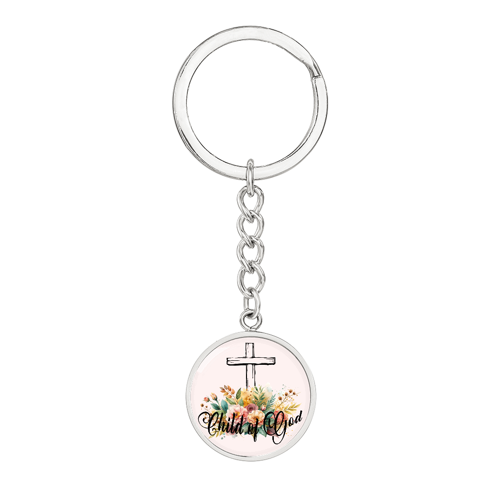 Child Of God- Graphic Circle Keychain - Gift for Her