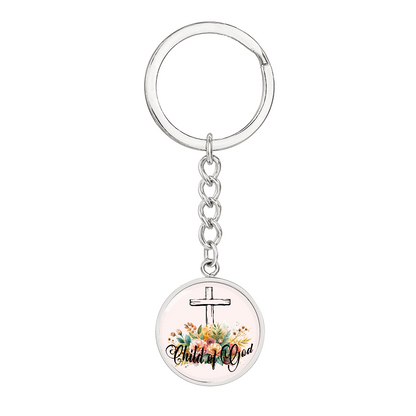 Child Of God- Graphic Circle Keychain - Gift for Her