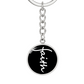 Faith (White) - Graphic Circle Keychain - Gift for Her - Gift for Him