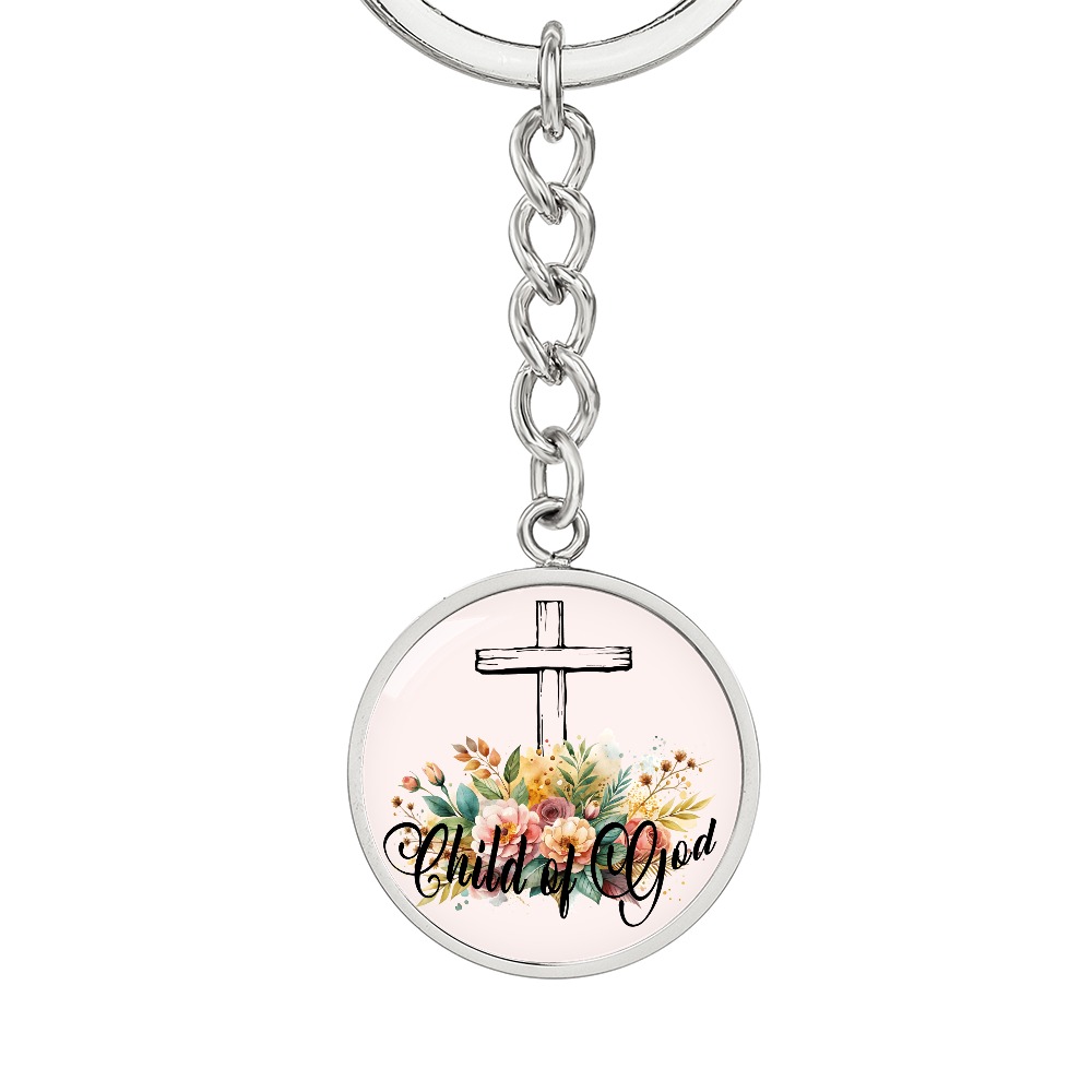 Child Of God- Graphic Circle Keychain - Gift for Her