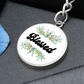 Blessed - Graphic Circle Keychain - Gift for Her - Gift for Him