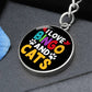 I Love Bingo And Cats - Circle Keychain - Gift for Her