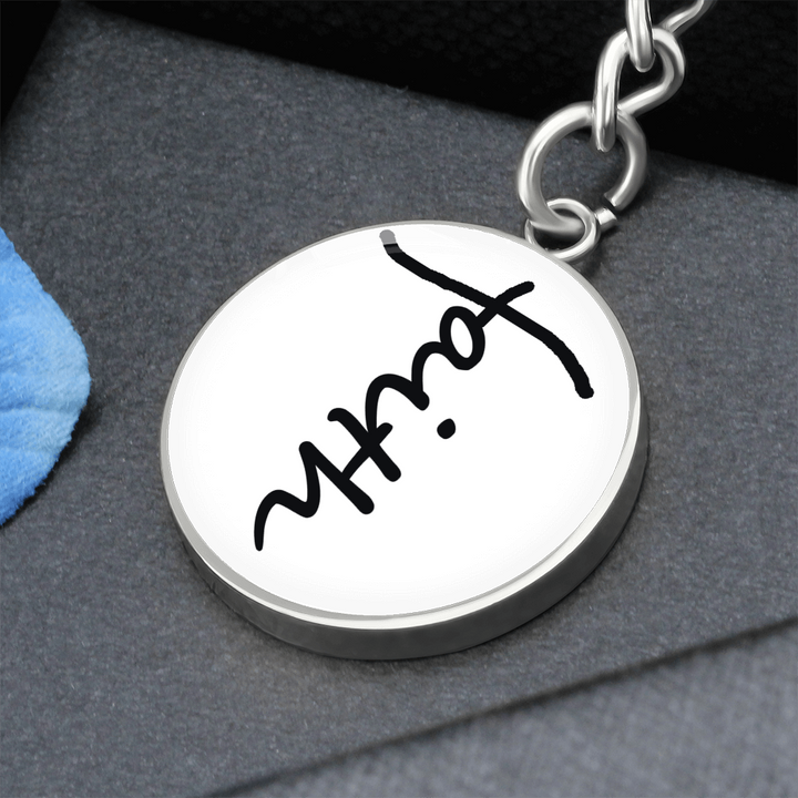 Faith (Black) – Graphic Circle Keychain – Gift for Her - Gift for Him