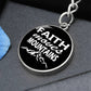 Faith Moves Mountains (White) - Graphic Circle Keychain - Gift for Her - Gift for Him