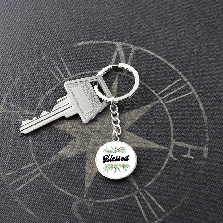 Blessed Graphic Circle Keychain – Gift for Her - Gift for Him