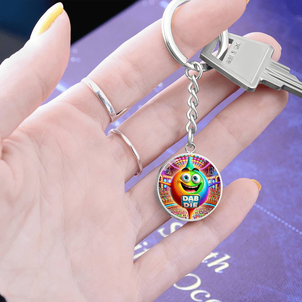Dab Or Die – Circle Keychain – Gift for Her - Gift for Him