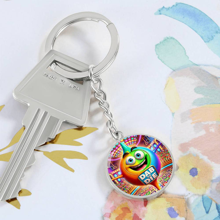 Dab Or Die – Circle Keychain – Gift for Her - Gift for Him