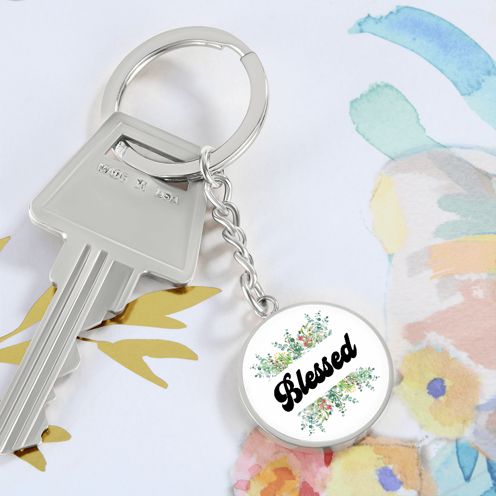 Blessed Graphic Circle Keychain – Gift for Her - Gift for Him