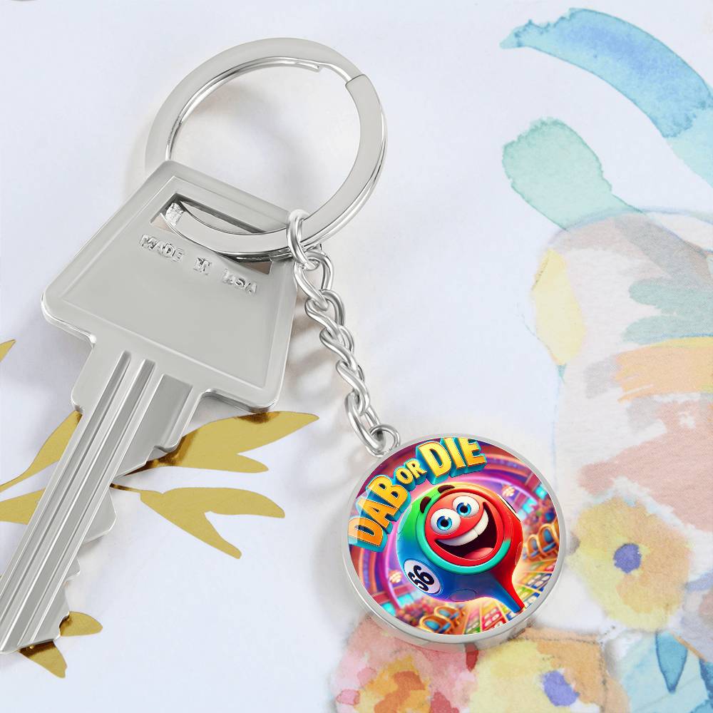 Dab Or Die – Circle Keychain – Gift for Her - Gift for Him
