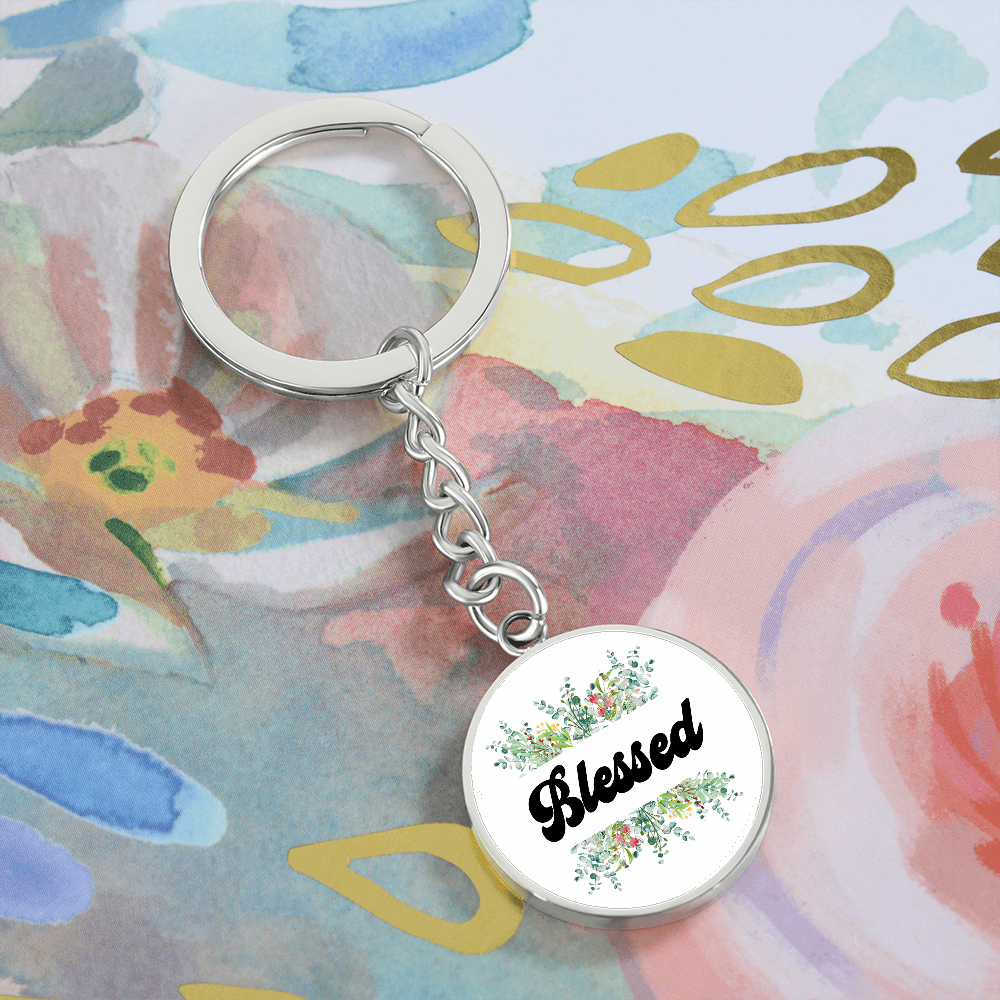 Blessed Graphic Circle Keychain – Gift for Her - Gift for Him