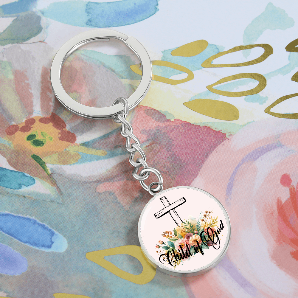 Child Of God- Graphic Circle Keychain - Gift for Her