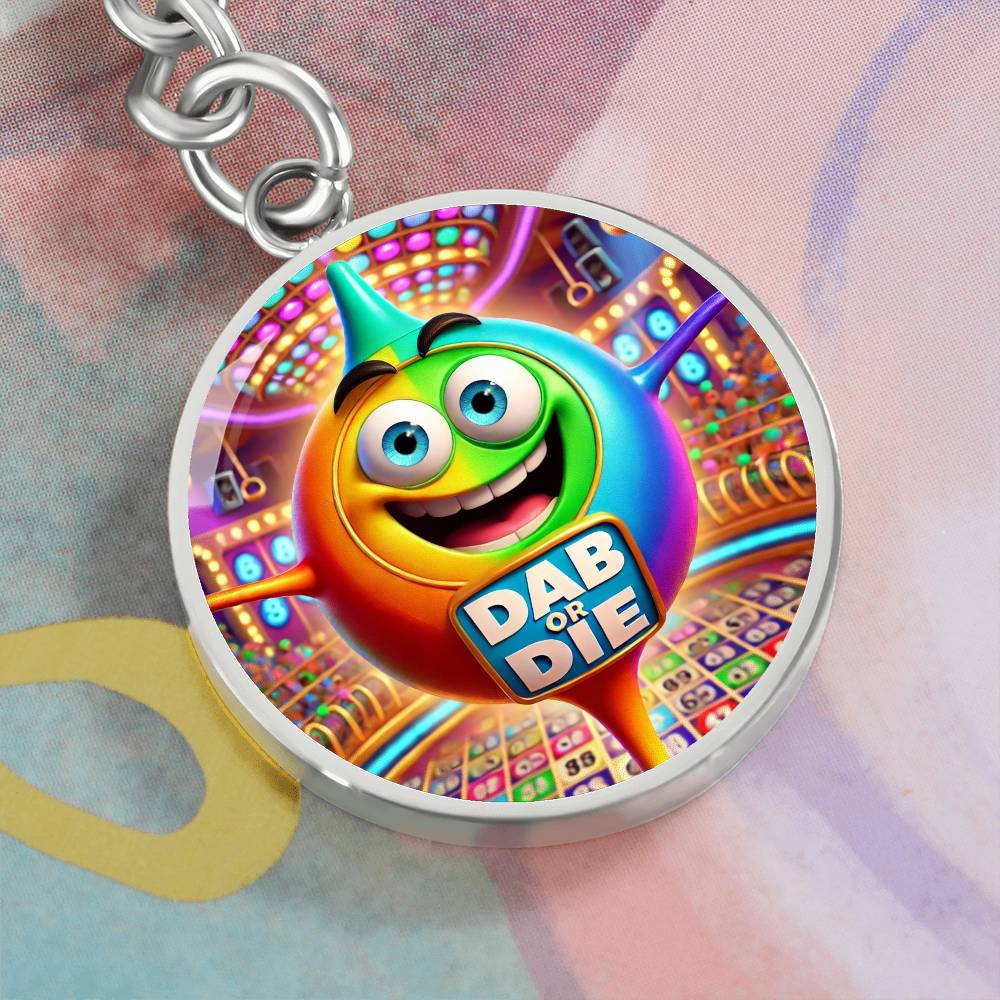 Dab Or Die – Circle Keychain – Gift for Her - Gift for Him