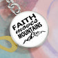 Faith Moves Mountains (Black) - Graphic Circle Keychain - Gift for Her - Gift for Him
