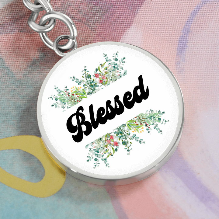 Blessed Graphic Circle Keychain – Gift for Her - Gift for Him