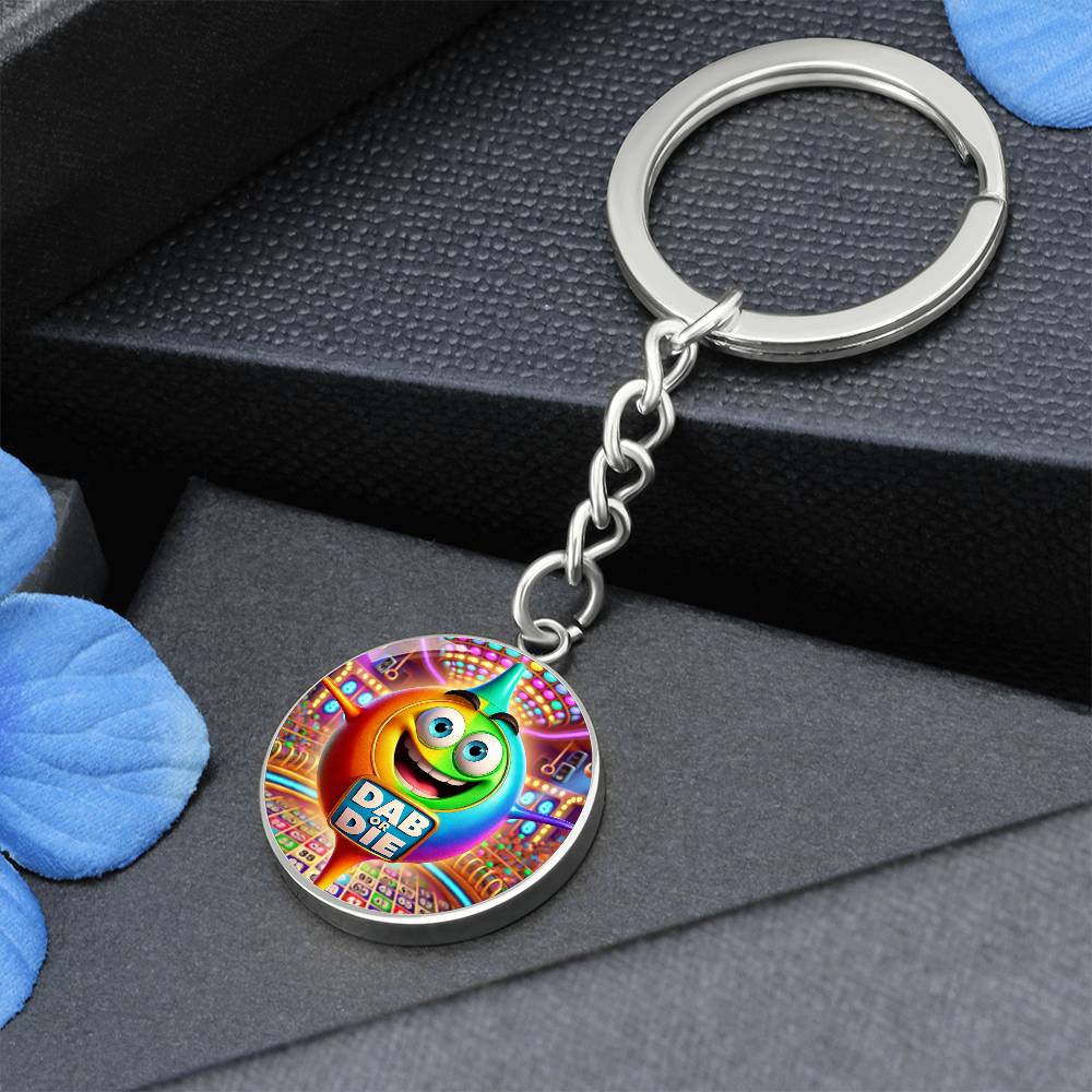 Dab Or Die – Circle Keychain – Gift for Her - Gift for Him