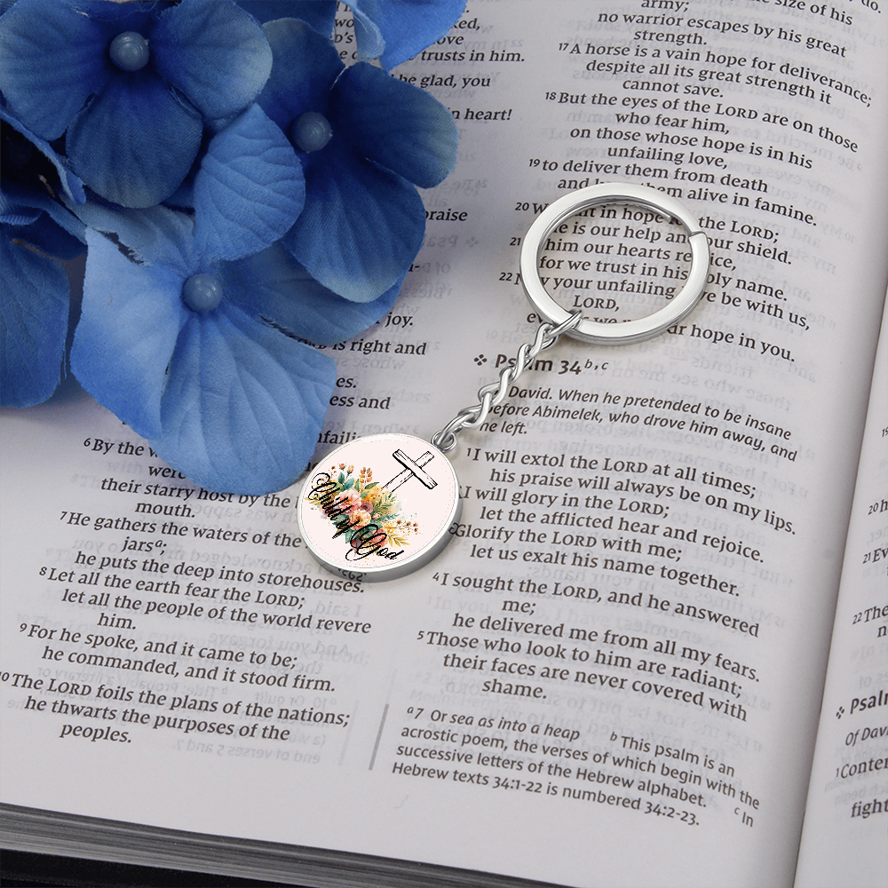 Child Of God- Graphic Circle Keychain - Gift for Her